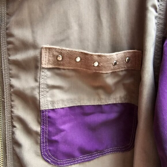 Vintage Mureli Unisex Medium Brown & Purple Studded Jacket - Picture 6 of 12